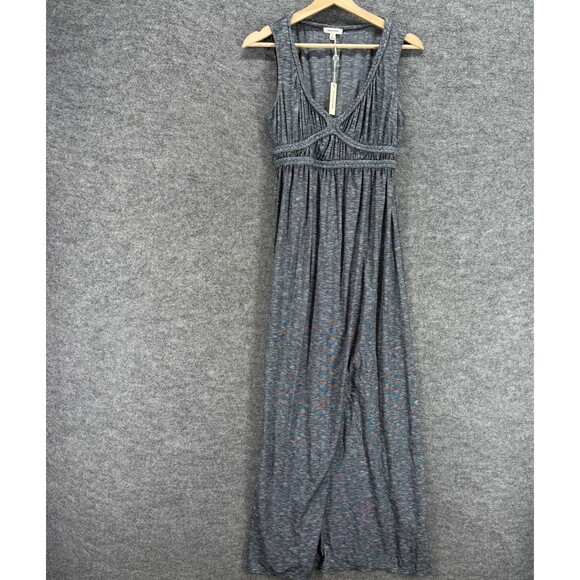 New Max Studio Dress Women S Small Gray Maxi Long V-Neck Sleeveless Rayon Casual - Picture 1 of 8